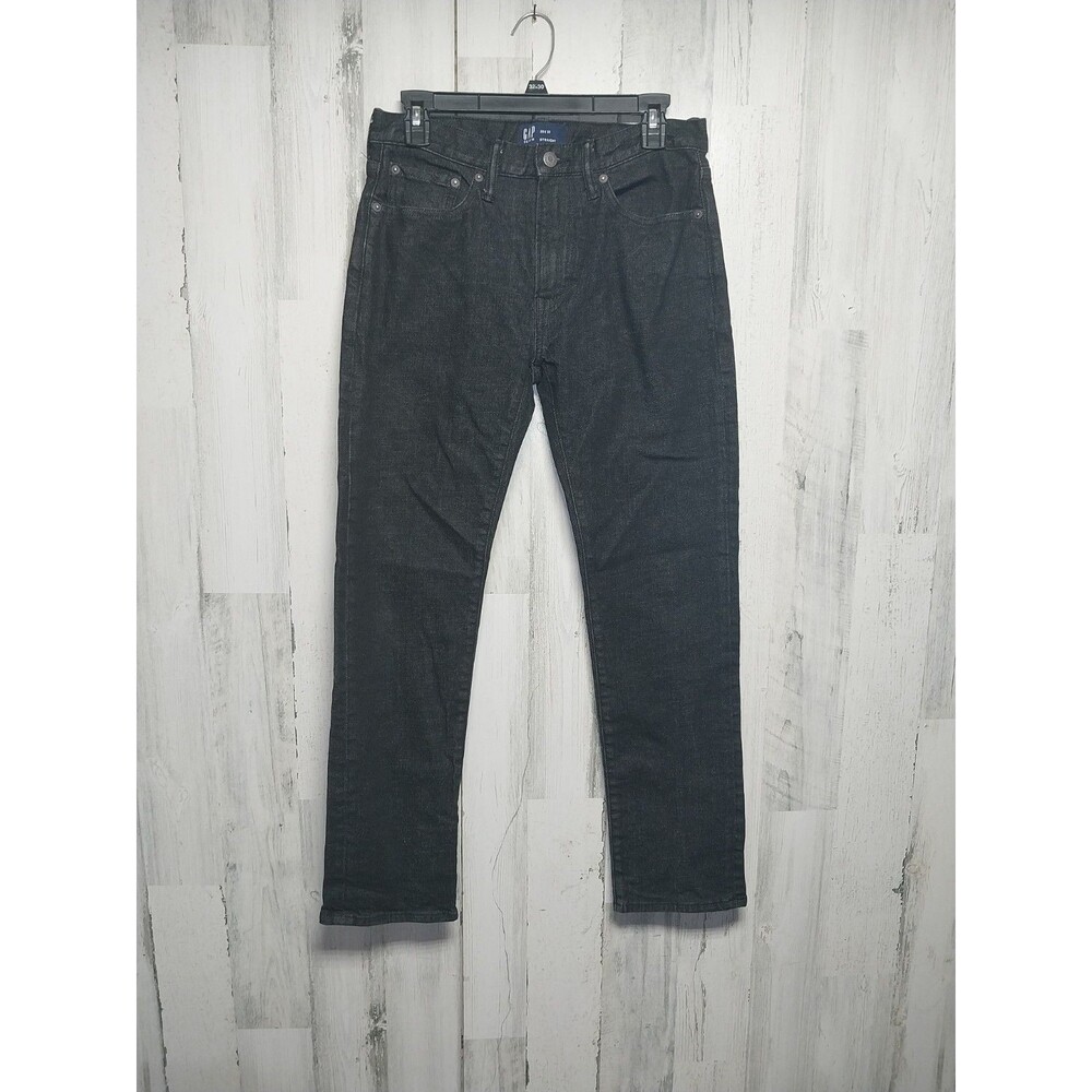 GAP Men's Straight Fit Black Denim Jeans 29x30